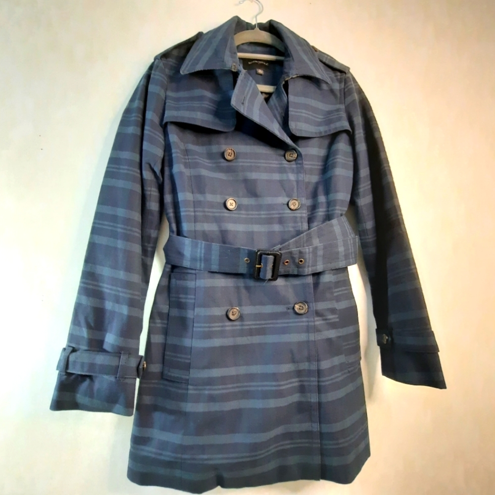Vintage Y2K Banana Republic Womens Plaid Peacoat Jacket Sz Sm
